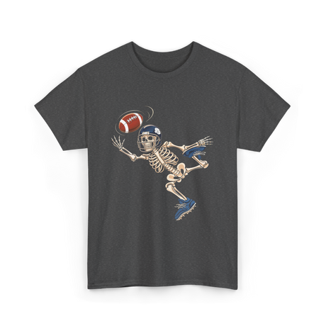 Football Skeleton Halloween Skeleton Fan T-Shirt - Dark Heather