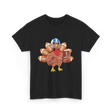 Football Turkey Thanksgiving Sports T-Shirt - Black