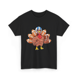 Football Turkey Thanksgiving Sports T-Shirt - Black