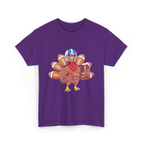 Football Turkey Thanksgiving Sports T-Shirt - Purple