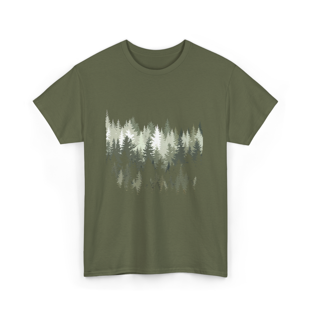 Forest Trees Nature Outdoor T-Shirt - Military Green