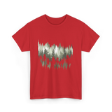 Forest Trees Nature Outdoor T-Shirt - Red