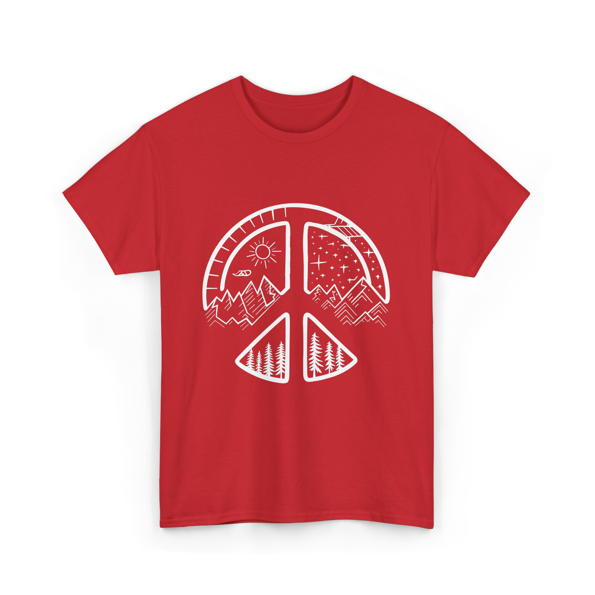 Four Seasons Peace Sign Adventure T-Shirt - Red