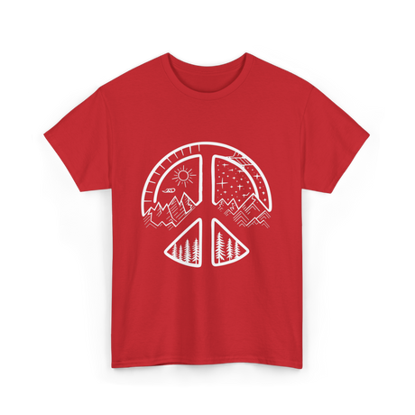 Four Seasons Peace Sign Adventure T-Shirt - Red