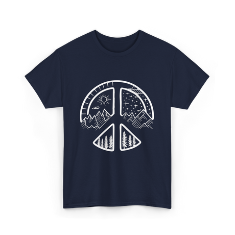 Four Seasons Peace Sign Adventure T-Shirt - Navy