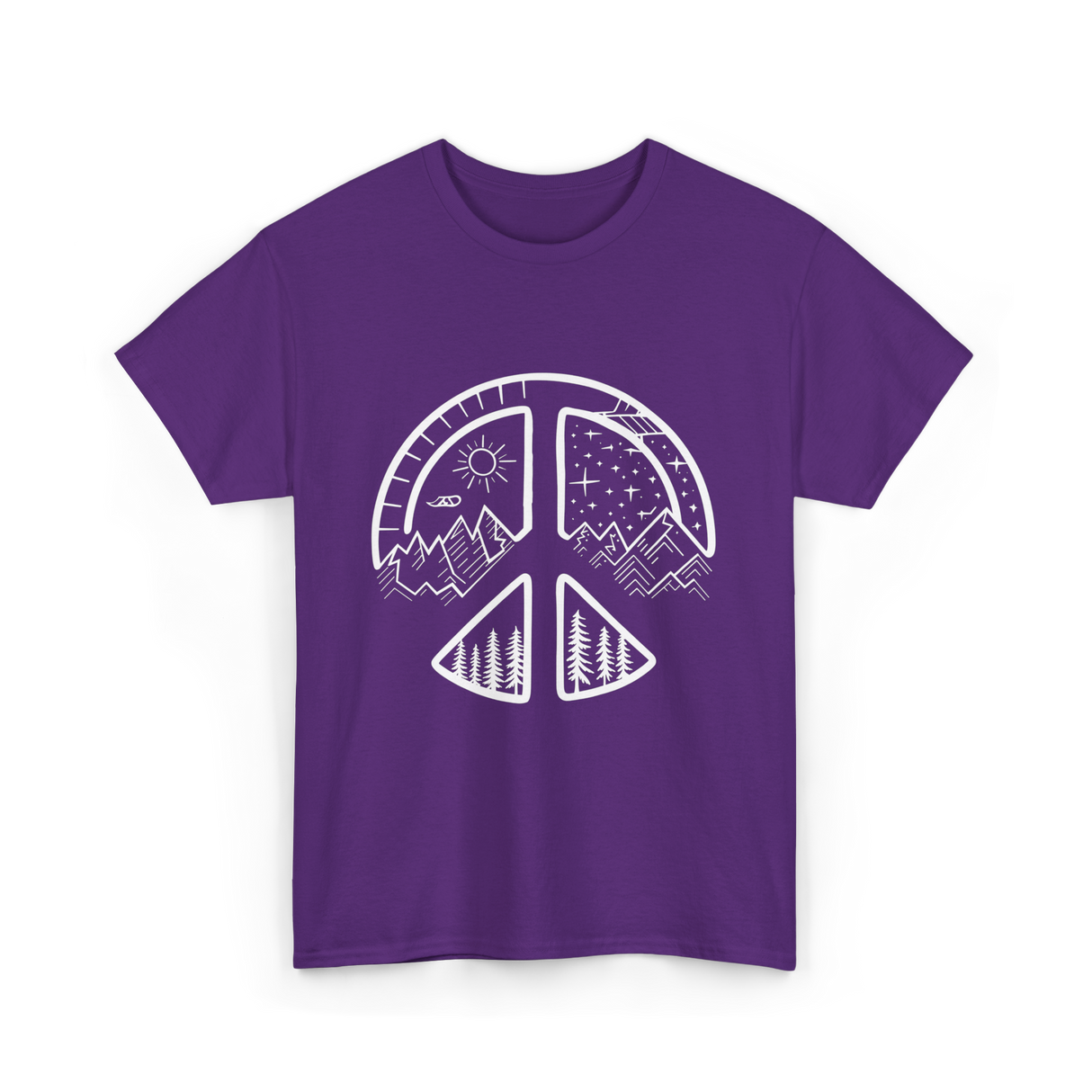 Four Seasons Peace Sign Adventure T-Shirt - Purple