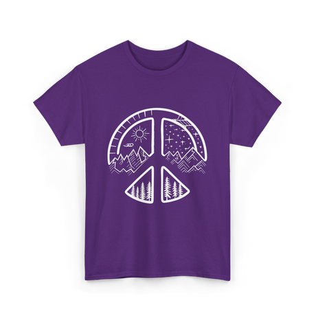 Four Seasons Peace Sign Adventure T-Shirt - Purple