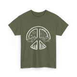 Four Seasons Peace Sign Adventure T-Shirt - Military Green