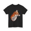 Fox Art Animal Lovers Fox T-Shirt - Black