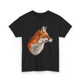 Fox Art Animal Lovers Fox T-Shirt - Black