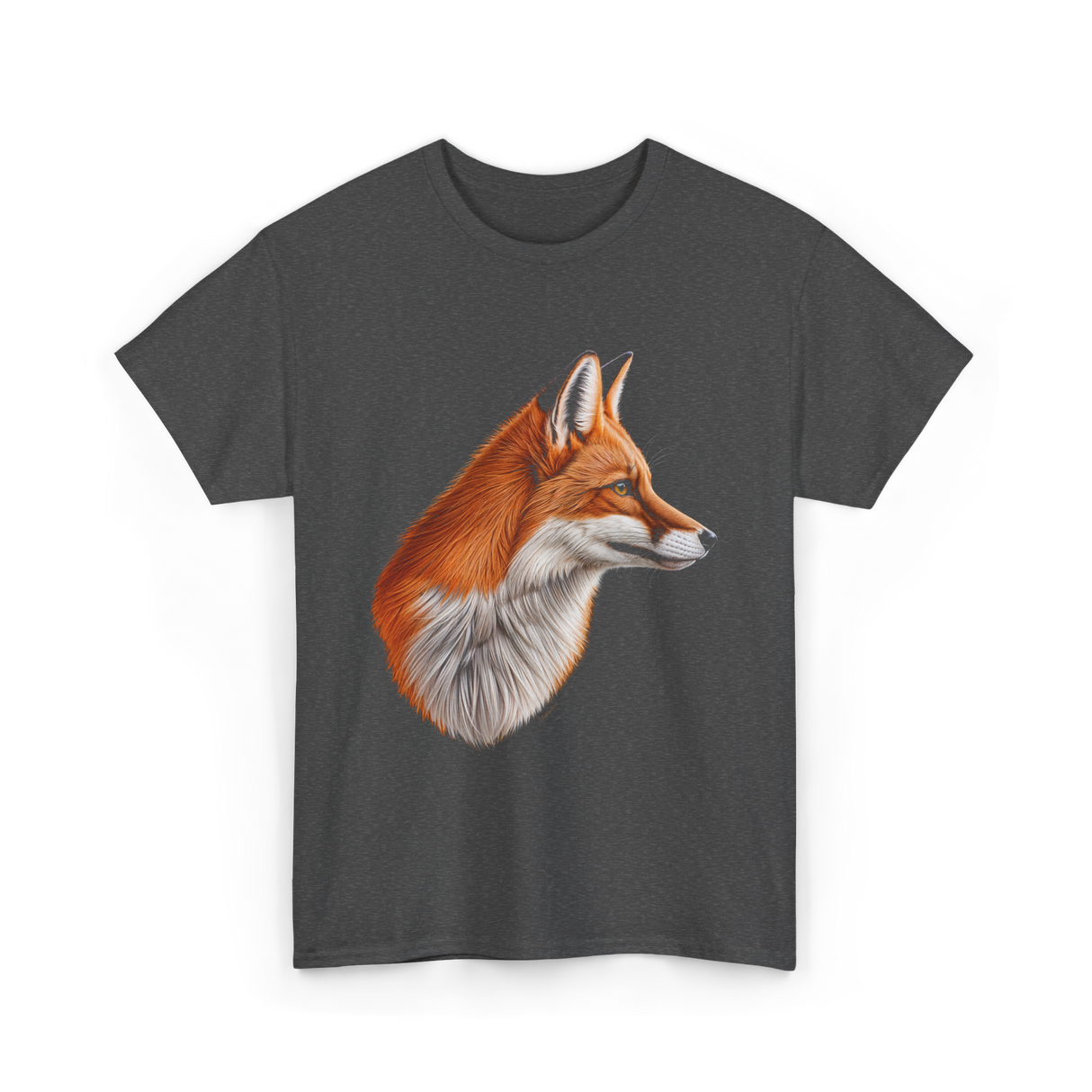 Fox Art Animal Lovers Fox T-Shirt - Dark Heather