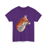 Fox Art Animal Lovers Fox T-Shirt - Purple