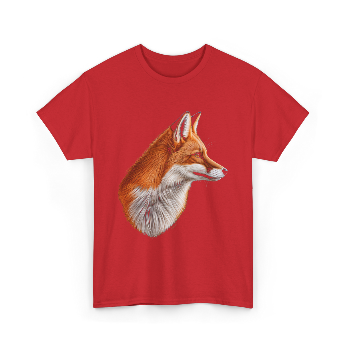 Fox Art Animal Lovers Fox T-Shirt - Red