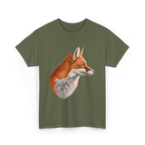 Fox Art Animal Lovers Fox T-Shirt - Military Green