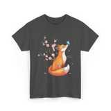 Fox Cherry Blossom Nature T-Shirt - Dark Heather