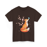 Fox Cherry Blossom Nature T-Shirt - Dark Chocolate