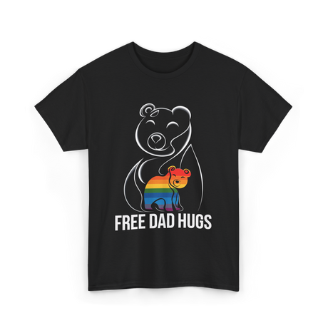 Free Dad Hugs Bear LGBT T-Shirt - Black