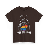 Free Dad Hugs Bear LGBT T-Shirt - Dark Chocolate