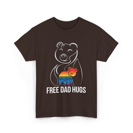 Free Dad Hugs Bear LGBT T-Shirt - Dark Chocolate