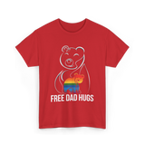 Free Dad Hugs Bear LGBT T-Shirt - Red