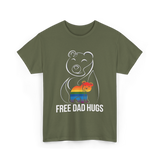 Free Dad Hugs Bear LGBT T-Shirt - Military Green