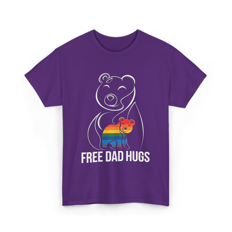 Free Dad Hugs Bear LGBT T-Shirt - Purple