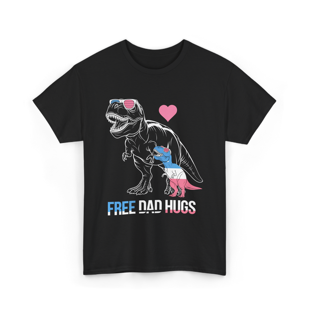 Free Dad Hugs Dinosaur Dad T-Shirt - Black