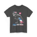 Free Dad Hugs Dinosaur Dad T-Shirt - Dark Heather