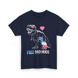 Free Dad Hugs Dinosaur Dad T-Shirt - Navy