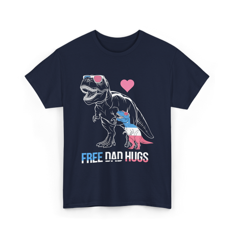 Free Dad Hugs Dinosaur Dad T-Shirt - Navy