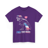 Free Dad Hugs Dinosaur Dad T-Shirt - Purple