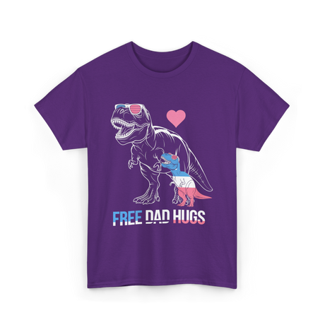 Free Dad Hugs Dinosaur Dad T-Shirt - Purple