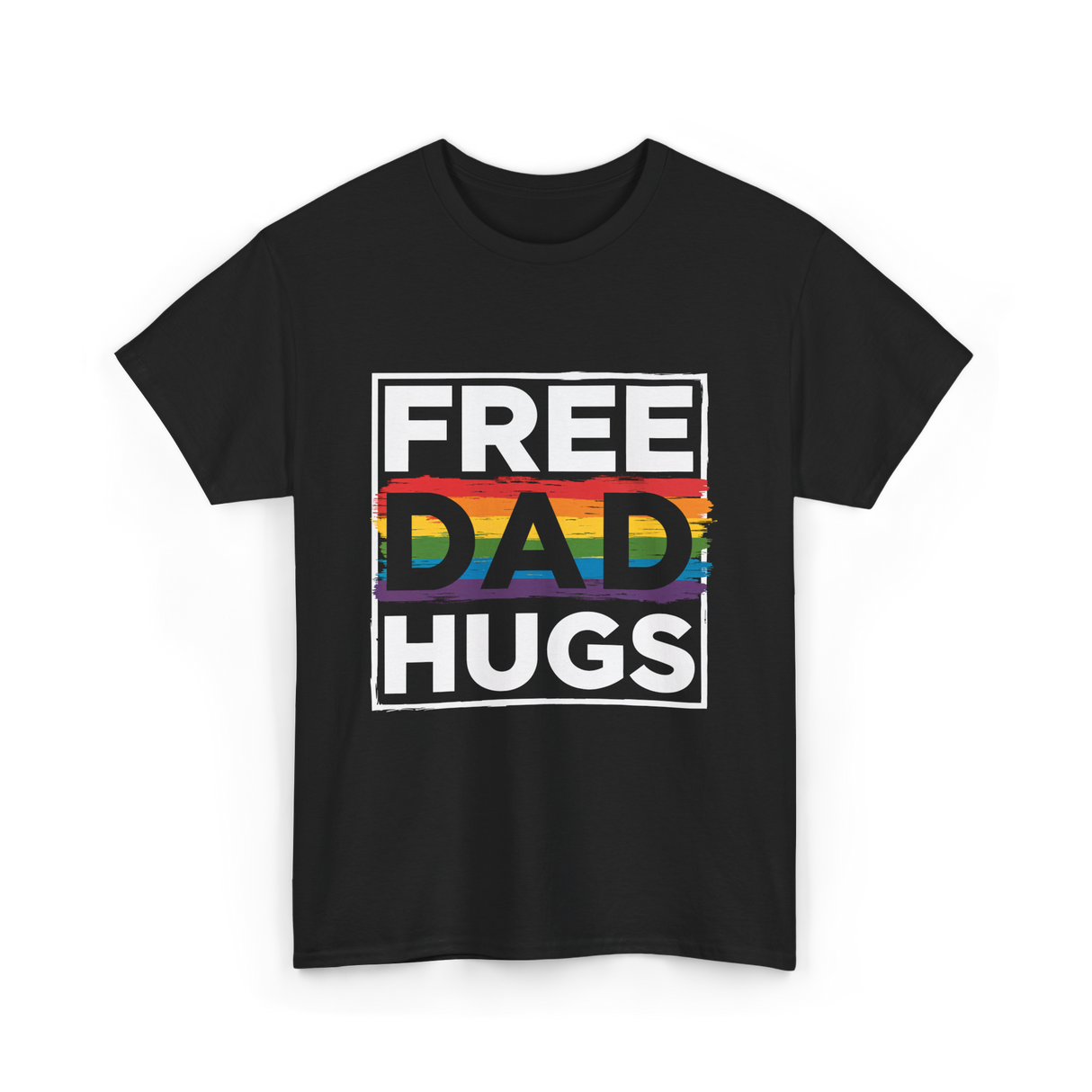 Free Dad Hugs LGBT Pride T-Shirt - Black