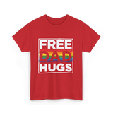 Free Dad Hugs LGBT Pride T-Shirt - Red