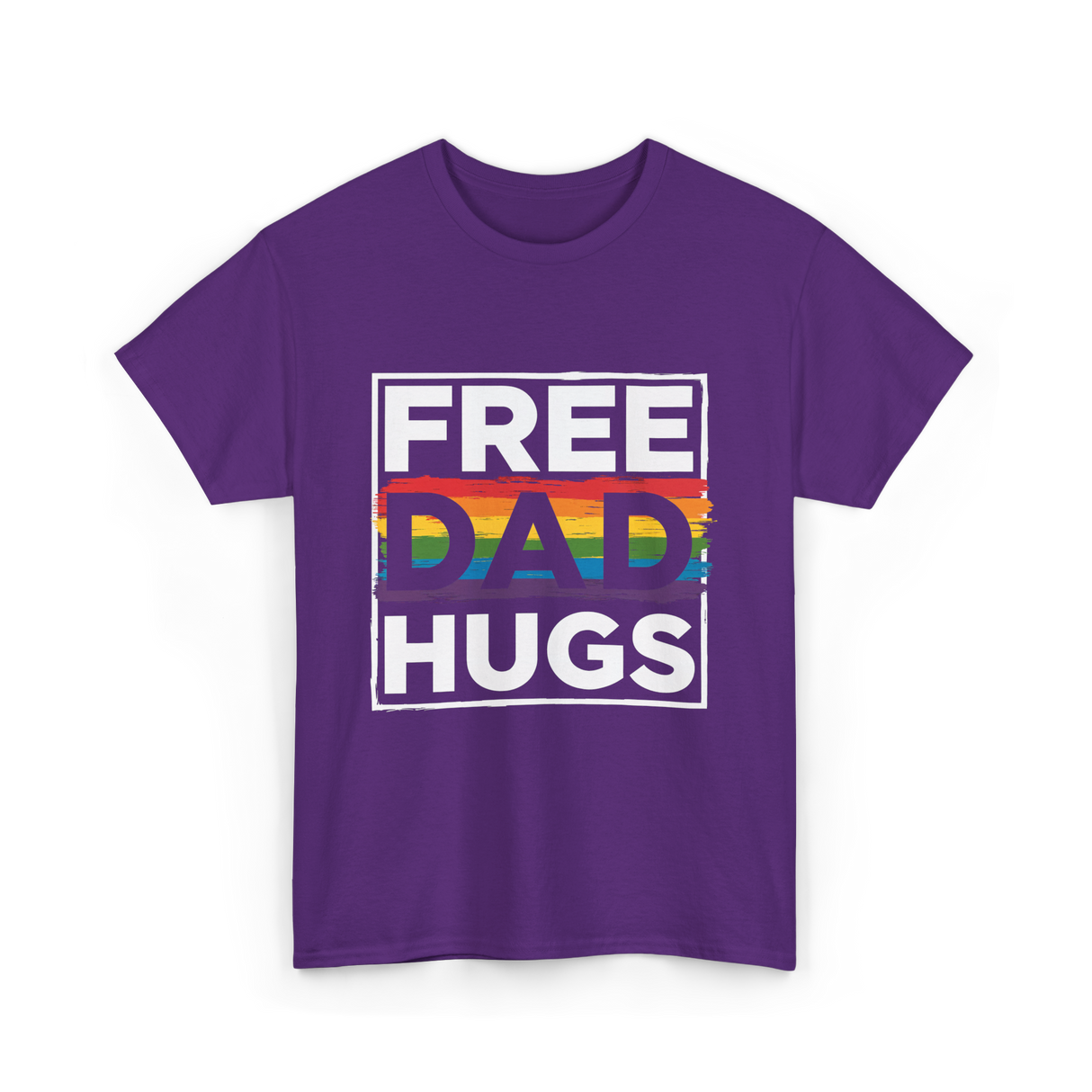 Free Dad Hugs LGBT Pride T-Shirt - Purple