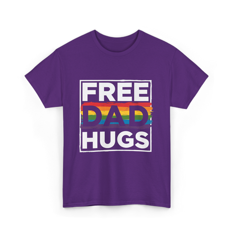 Free Dad Hugs LGBT Pride T-Shirt - Purple