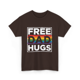 Free Dad Hugs LGBT Pride T-Shirt - Dark Chocolate