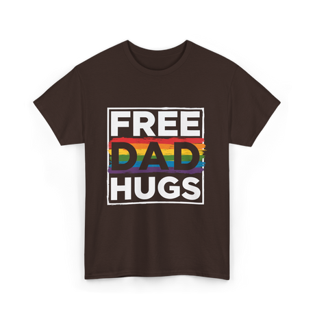 Free Dad Hugs LGBT Pride T-Shirt - Dark Chocolate