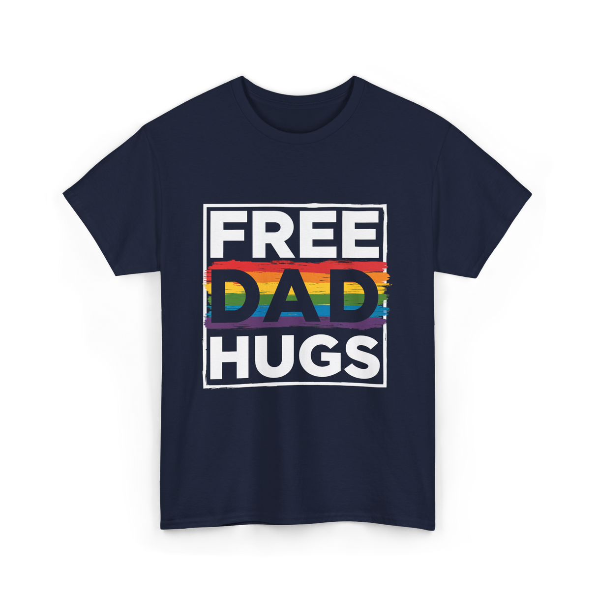 Free Dad Hugs LGBT Pride T-Shirt - Navy