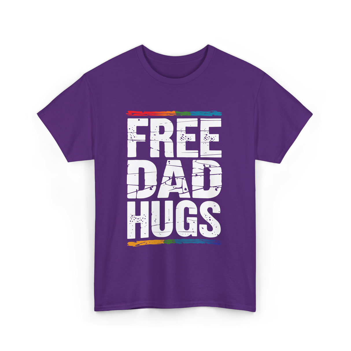 Free Dad Hugs LGBT Support T-Shirt - Purple