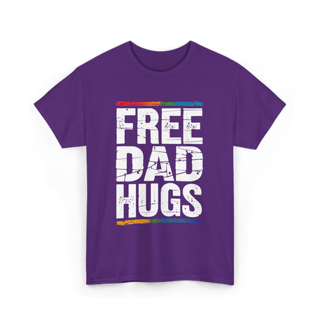 Free Dad Hugs LGBT Support T-Shirt - Purple