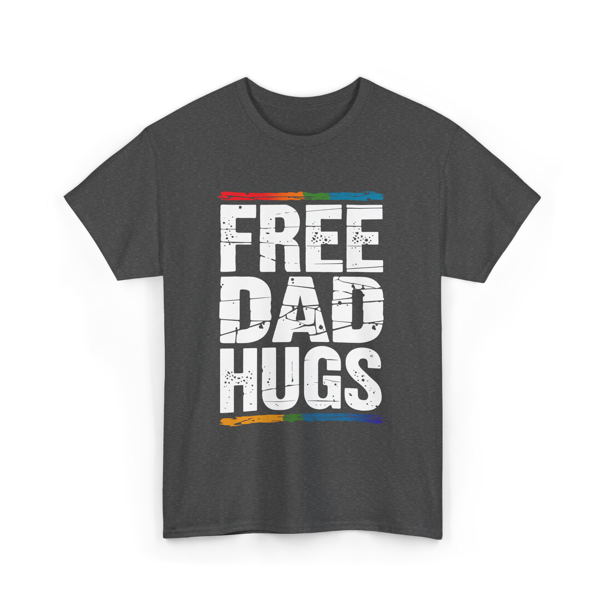 Free Dad Hugs LGBT Support T-Shirt - Dark Heather