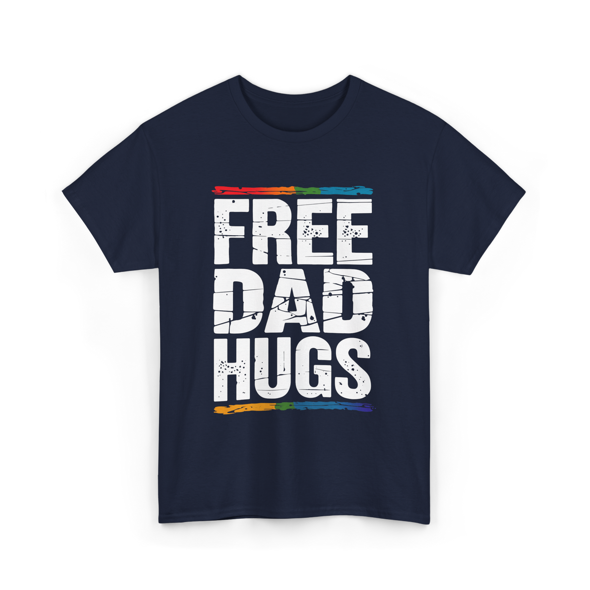 Free Dad Hugs LGBT Support T-Shirt - Navy