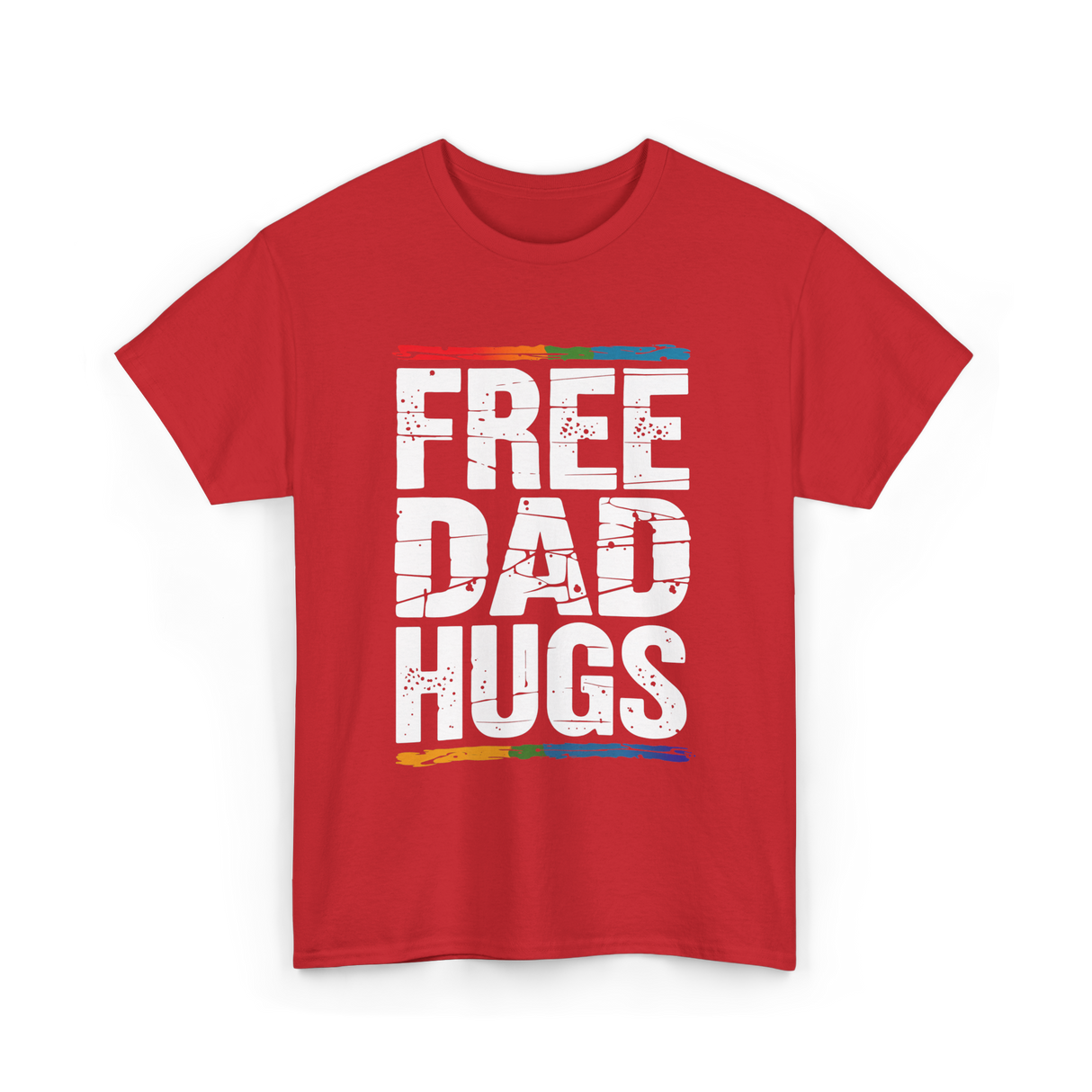 Free Dad Hugs LGBT Support T-Shirt - Red