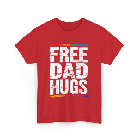 Free Dad Hugs LGBT Support T-Shirt - Red