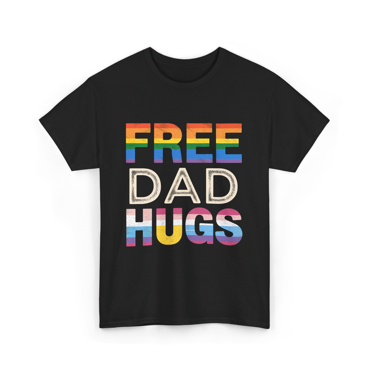 Free Dad Hugs LGBTQ Ally T-Shirt - Black