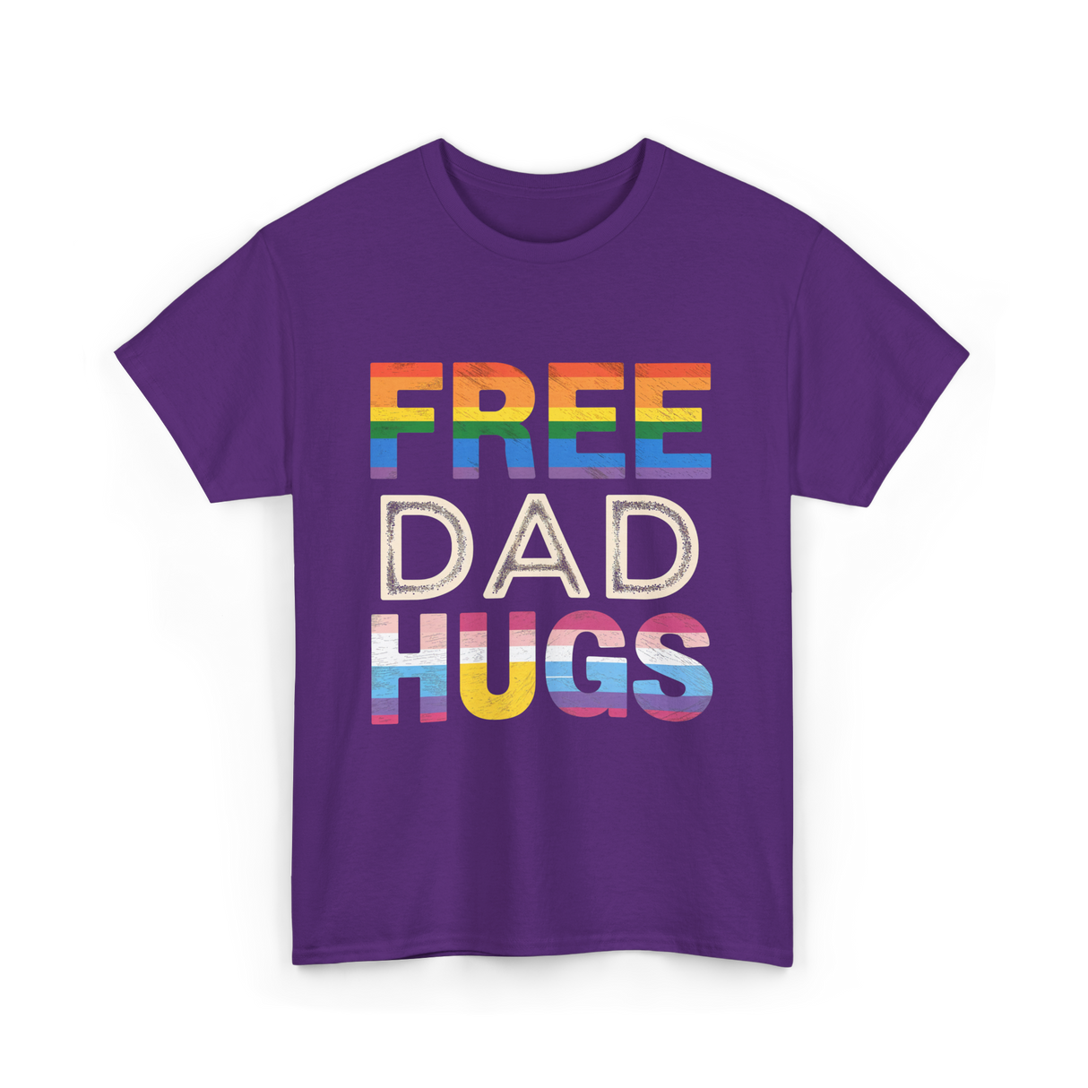 Free Dad Hugs LGBTQ Ally T-Shirt - Purple