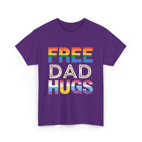 Free Dad Hugs LGBTQ Ally T-Shirt - Purple