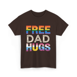 Free Dad Hugs LGBTQ Ally T-Shirt - Dark Chocolate