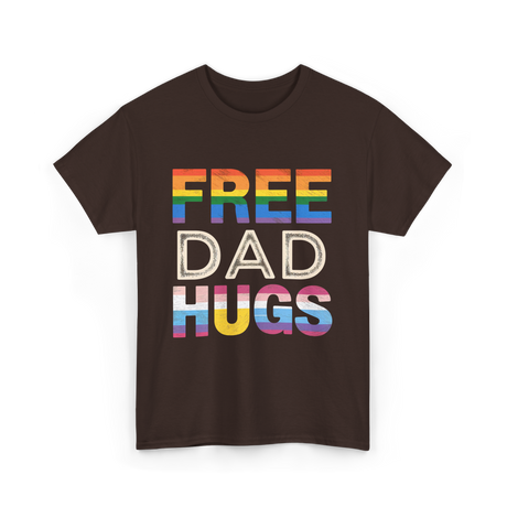 Free Dad Hugs LGBTQ Ally T-Shirt - Dark Chocolate